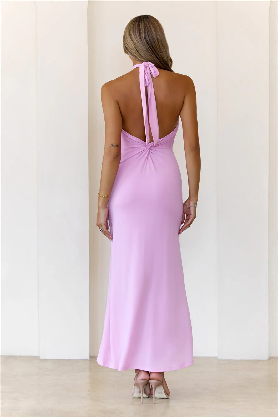 Sparkalina Halter Maxi Dress Blue