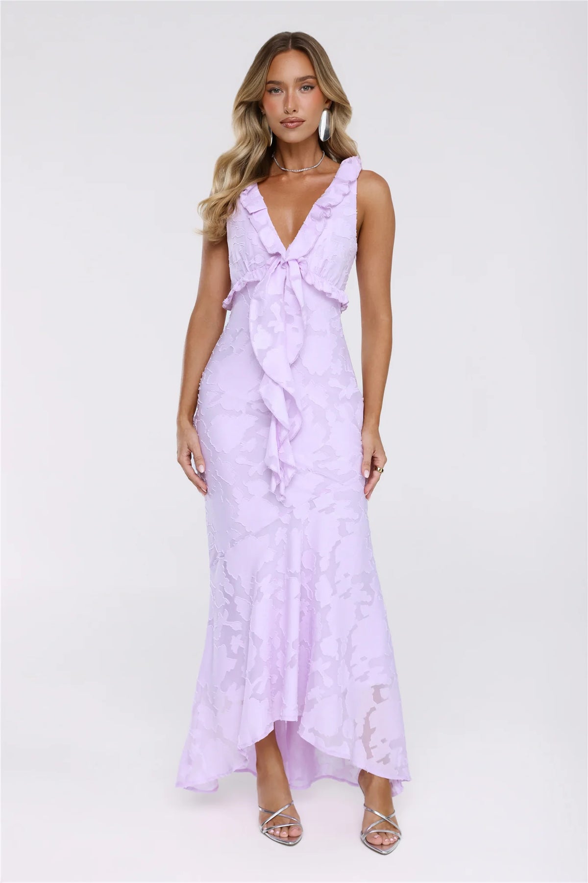 Shimmer Petal Maxi Dress Navy