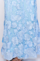 Simply Her Embroidered Strapless Maxi Dress Blue