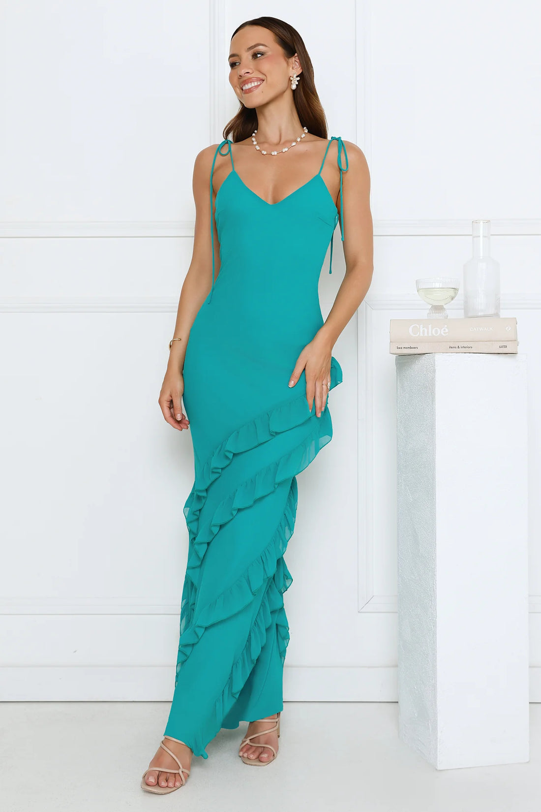 Front Row Style Maxi Dress Green