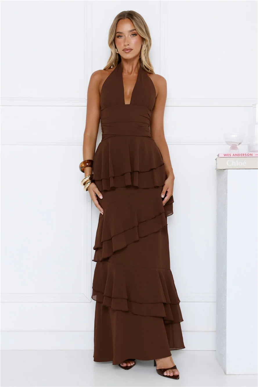 Power Glow Halter Maxi Dress Lilac