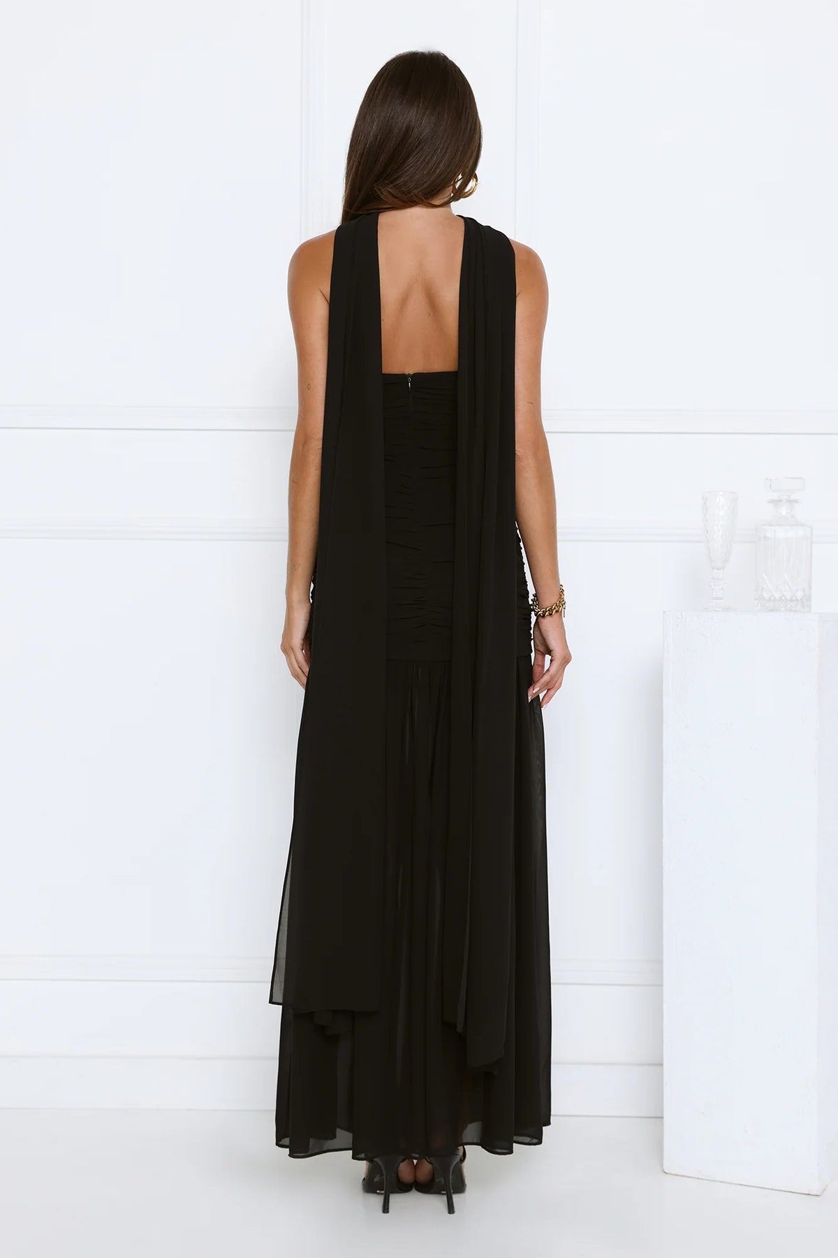 Soirée Glow Strapless Maxi Dress Pink