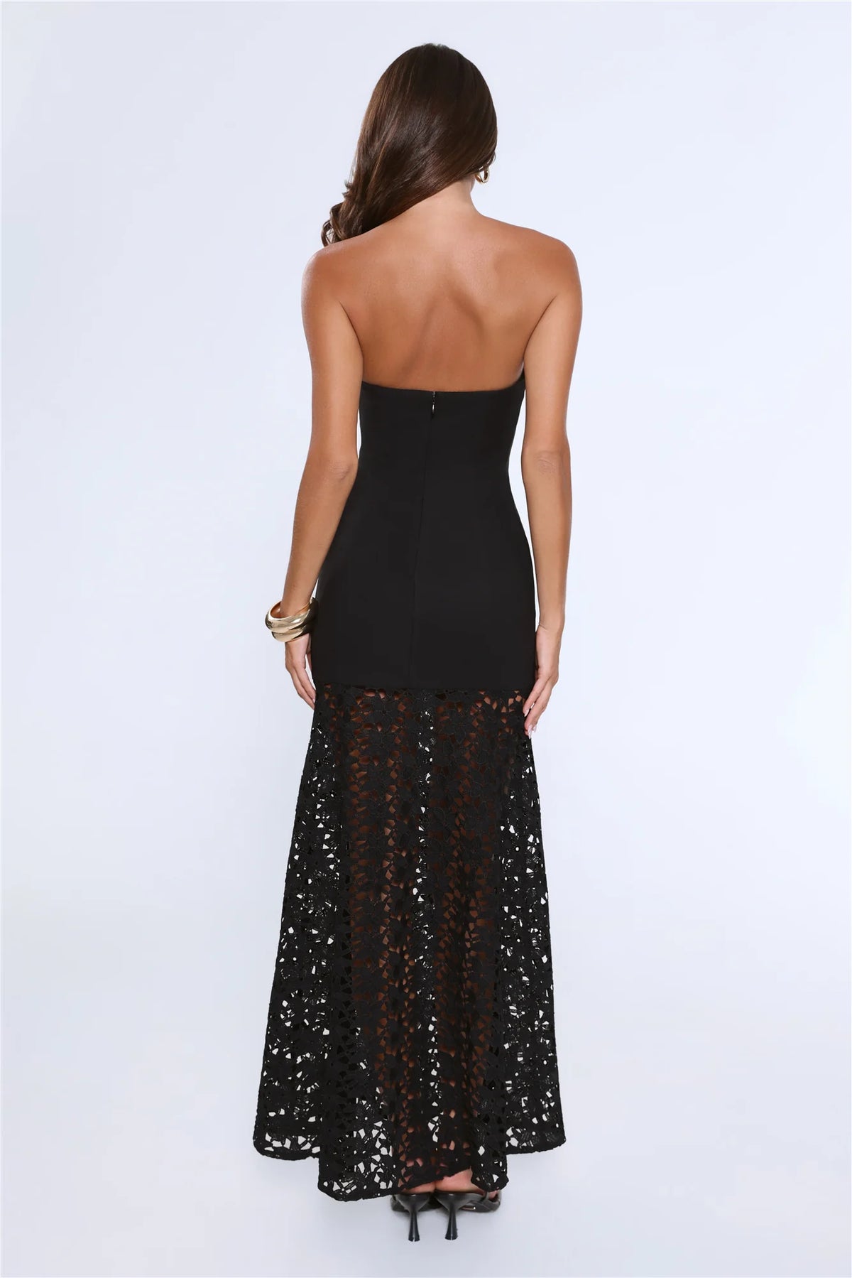 Noir Enchantment Strapless Maxi Dress Black