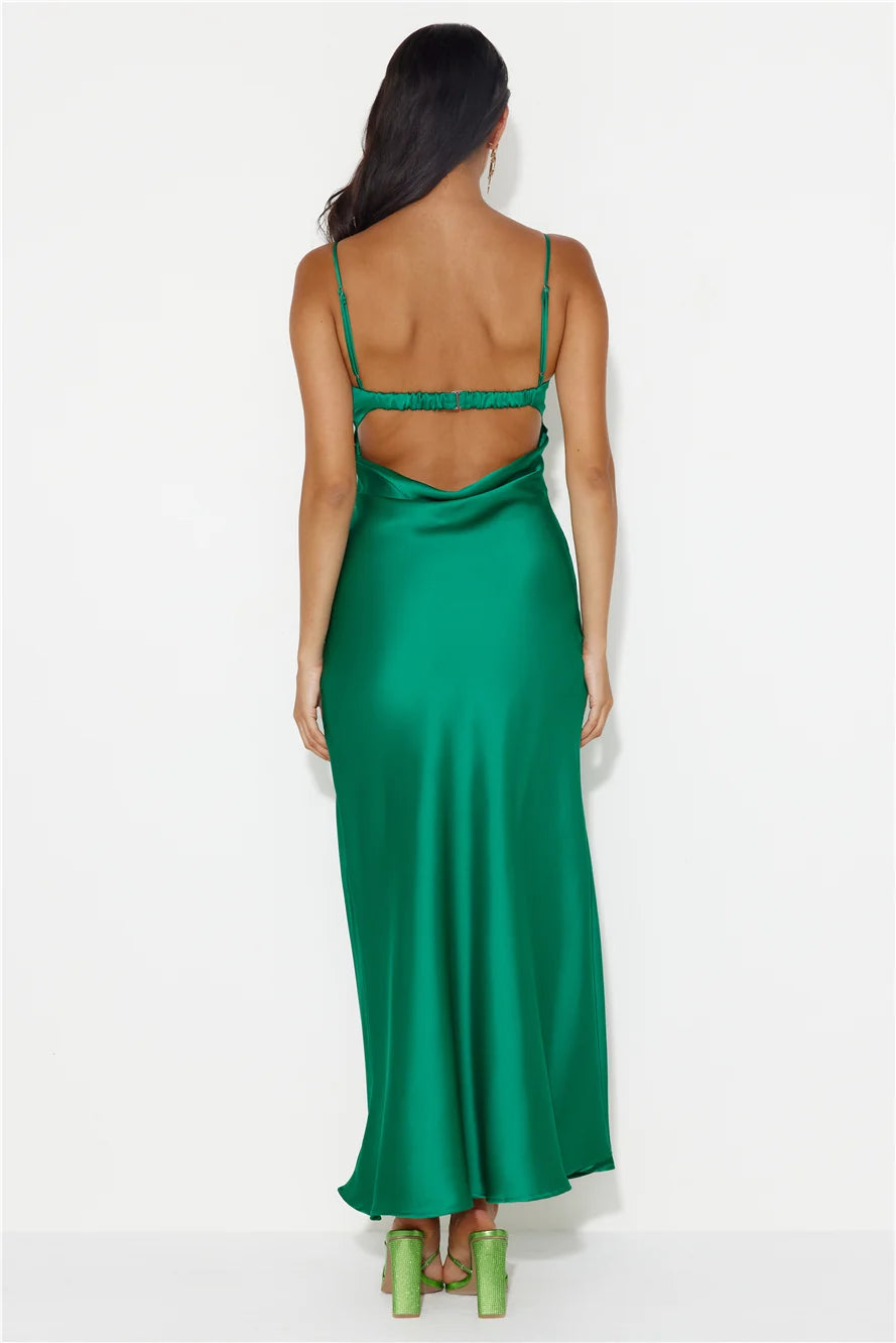 Winery Wedding Satin Maxi Dress Lilac