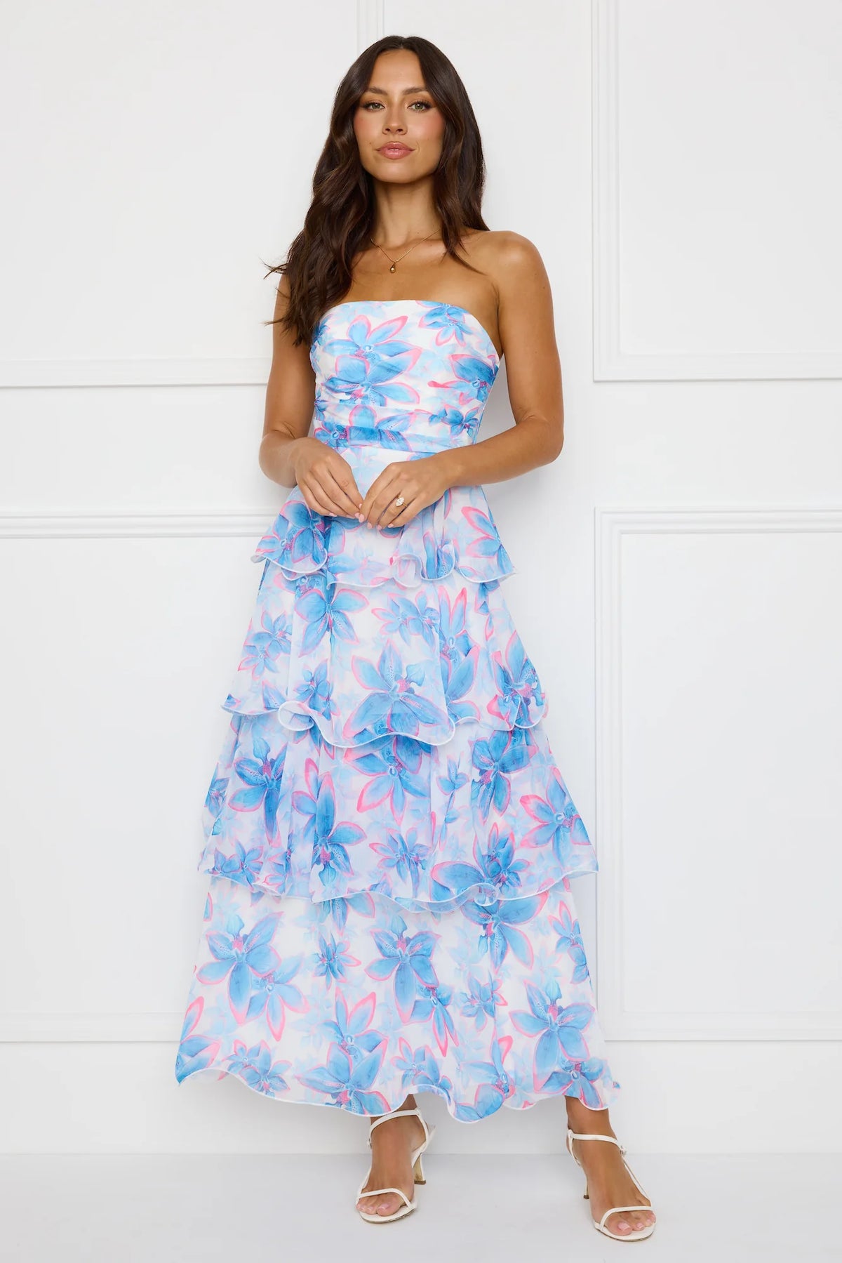 Chicago Chic Strapless Maxi Dress Print