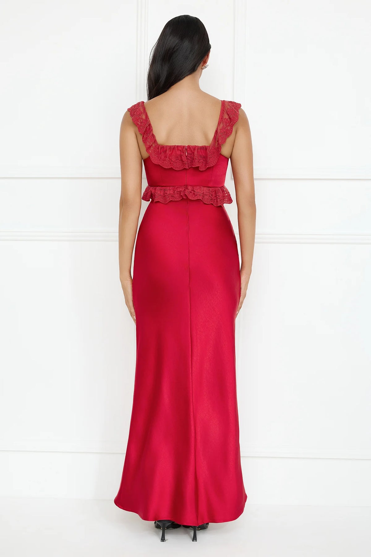 Waltzing In Romance Satin Maxi Dress Yellow