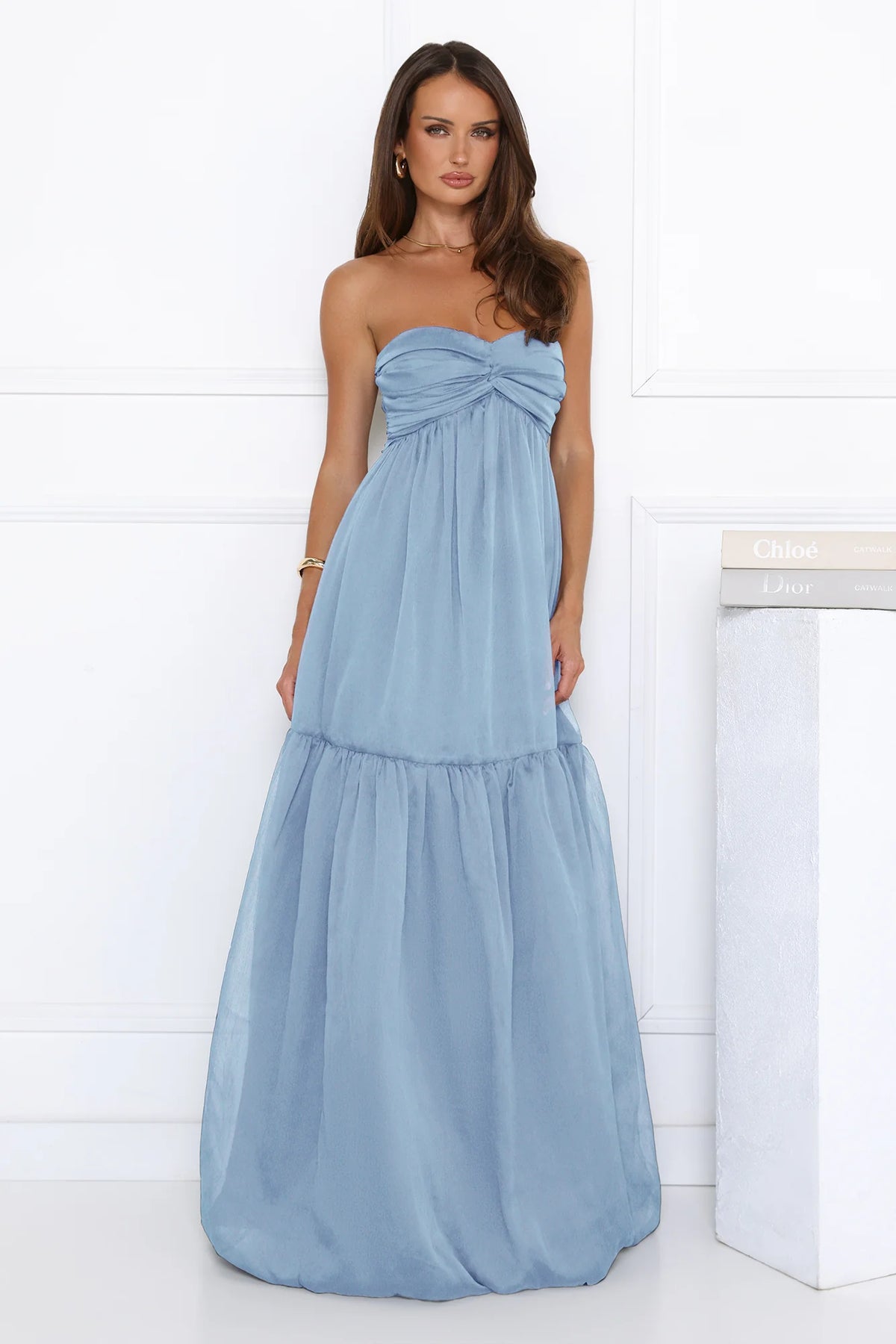 Unforgettable Style Strapless Maxi Dress Pink
