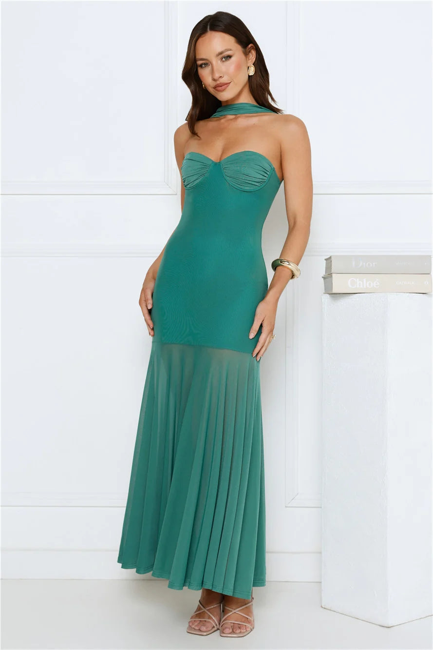 Serene Sway Strapless Maxi Dress Red