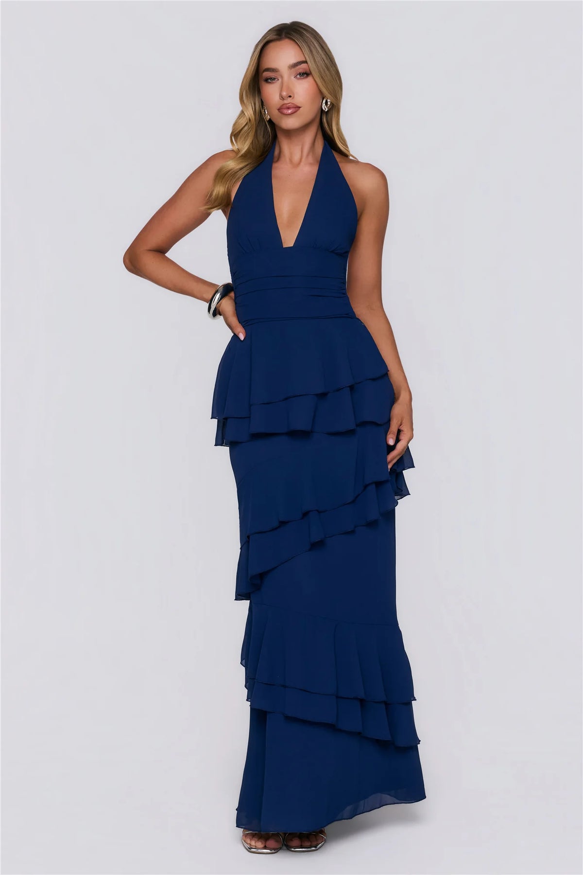 Power Glow Halter Maxi Dress Lilac