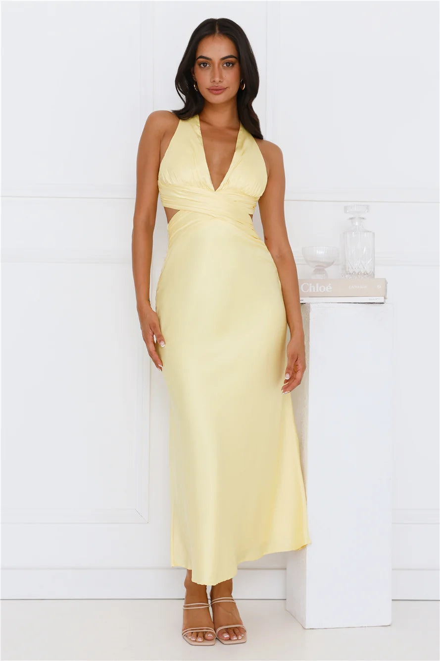 Dress Code Satin Maxi Dress Pink