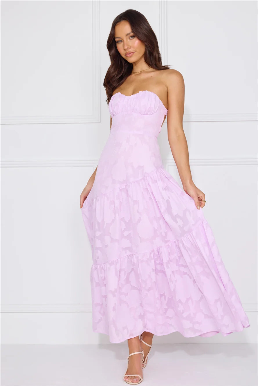 My Best Strapless Maxi Dress Blue