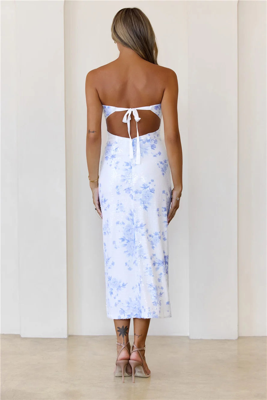 Poetic State Strapless Midi Dress White