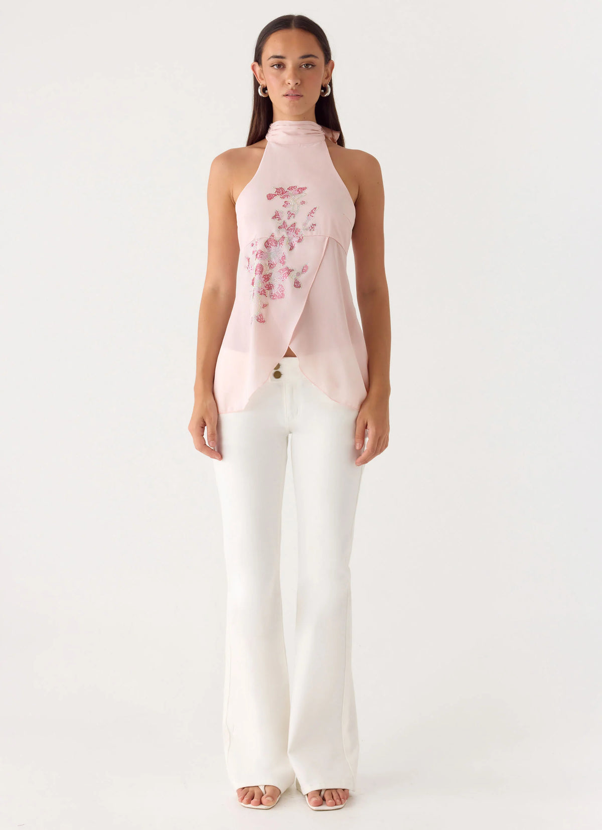 Flip It Embellished Top - Baby Pink