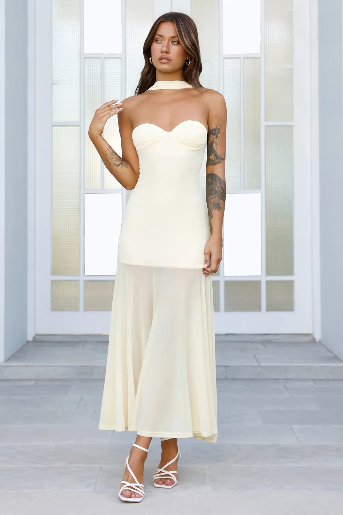 Serene Sway Strapless Maxi Dress Red
