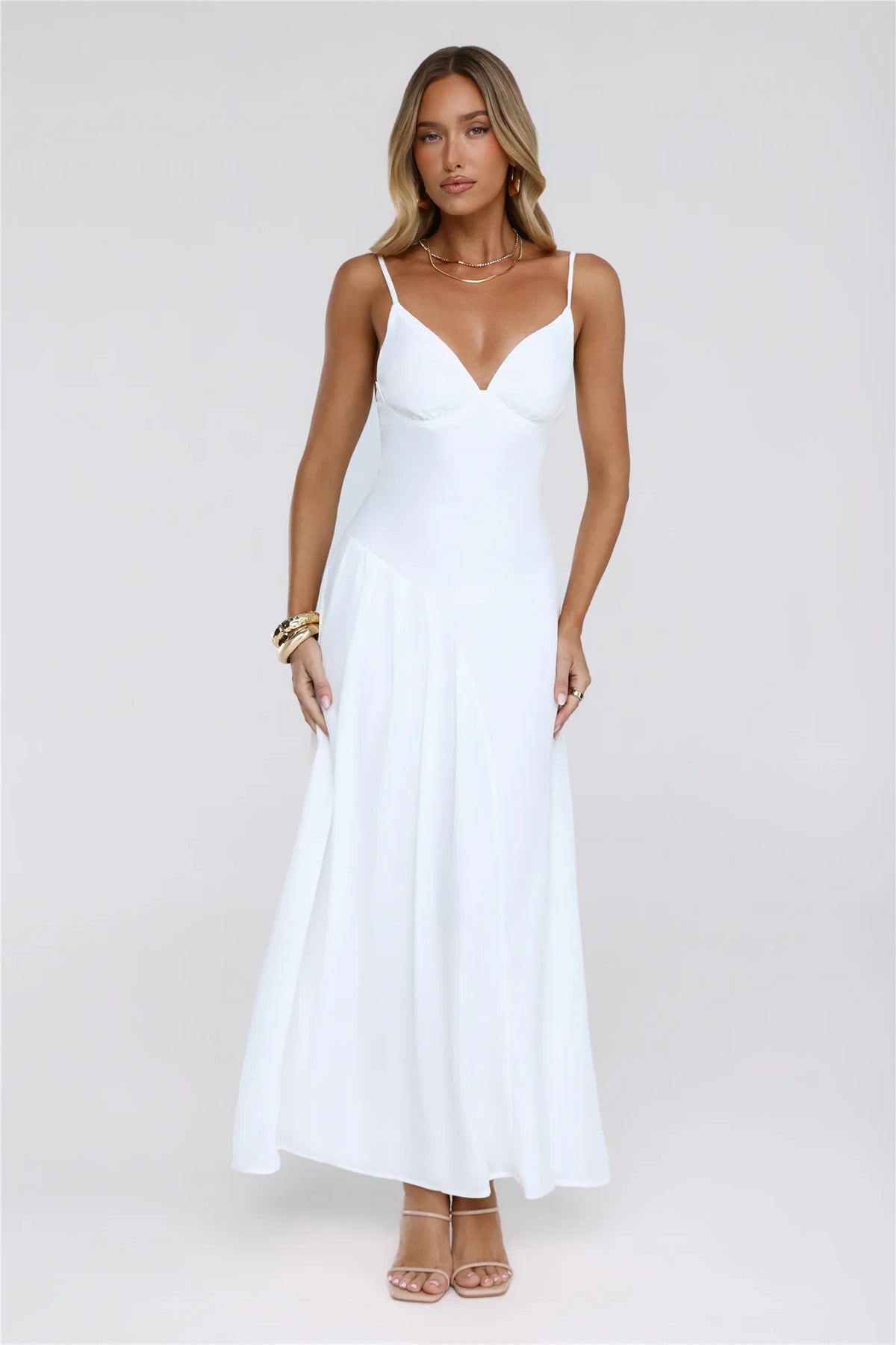 Gilded Whisper Maxi Dress Blue
