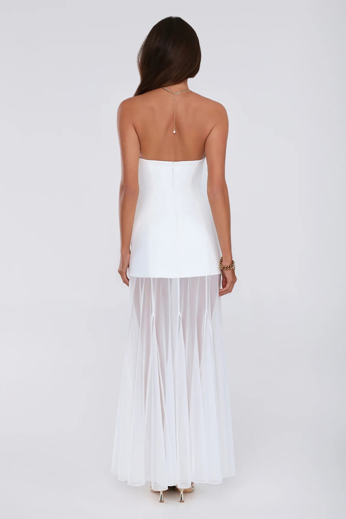 Dewkissed Bloom Strapless Maxi Dress Blue
