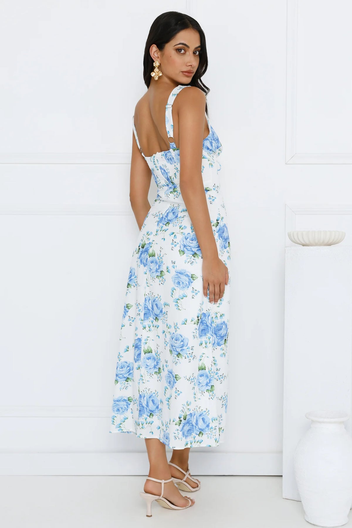 Luxe Dreamscape Midi Dress Blue