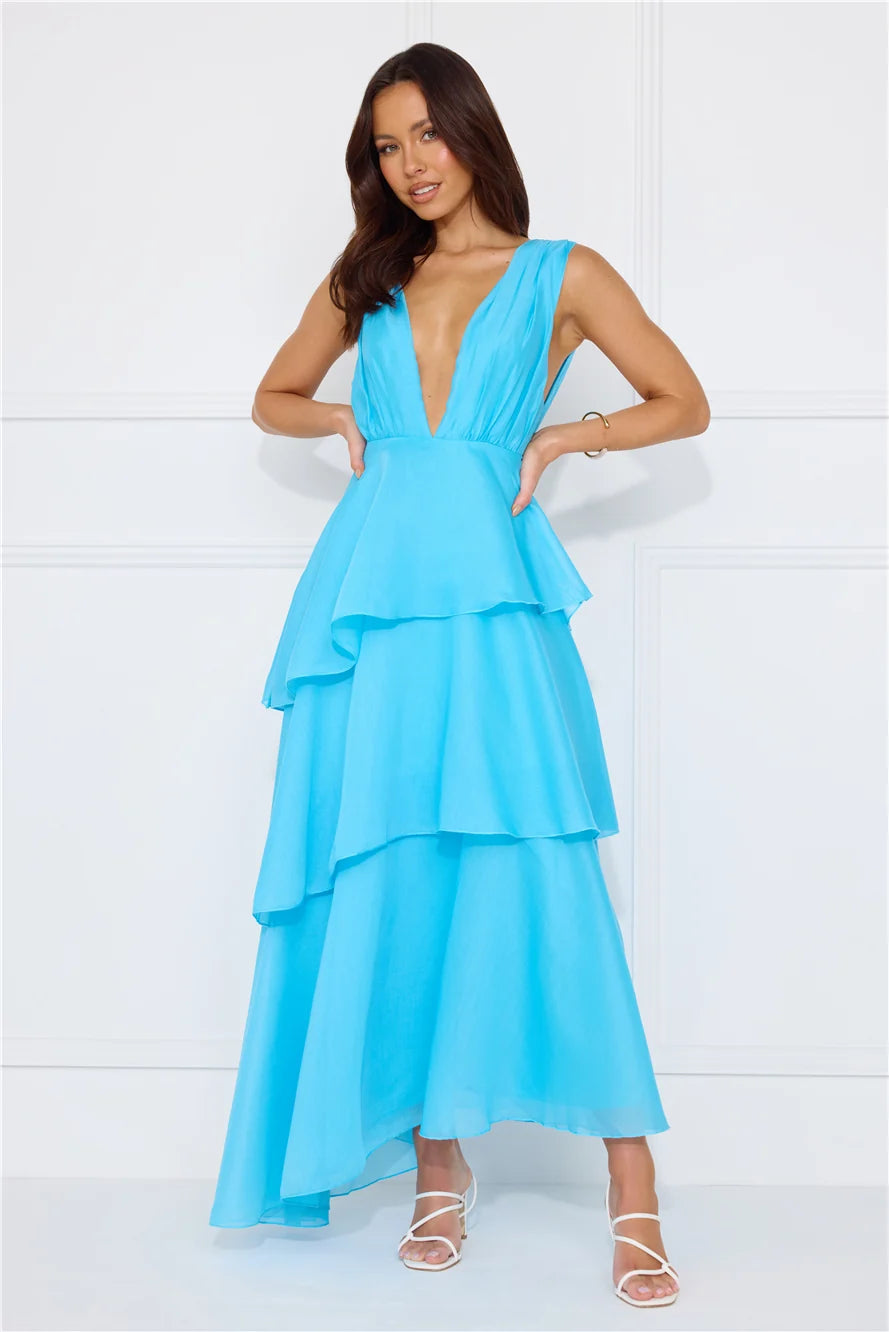 Fashion Zone Maxi Dress Aqua