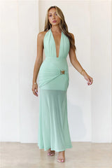 High Key Muse Mesh Maxi Dress Sage