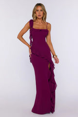 Fluttering Petals Maxi Dress Berry