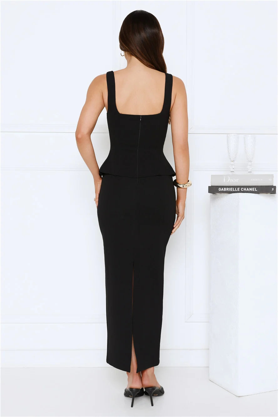 Sculpted Grace Maxi Dress Pink