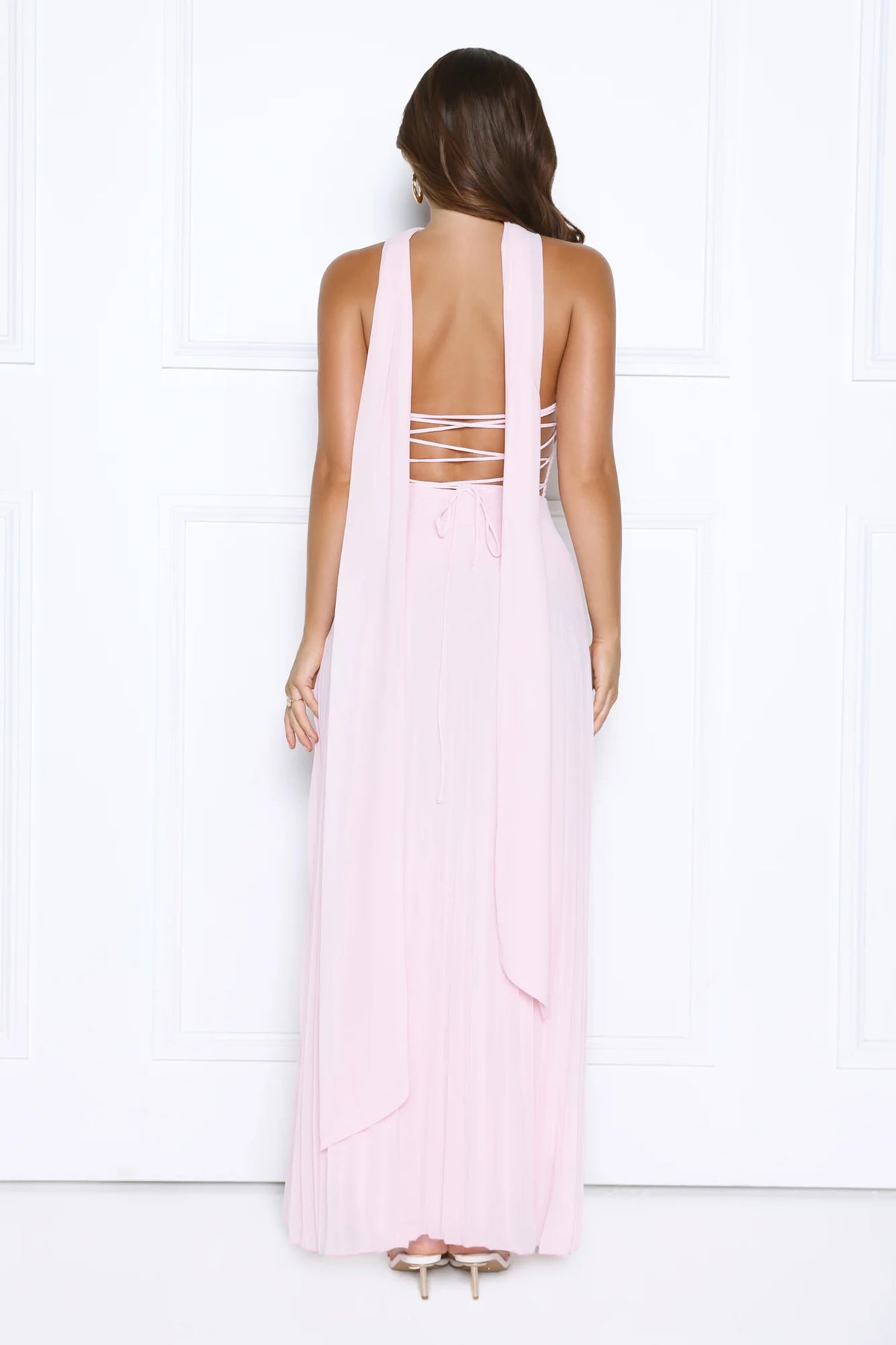 Sugar Babe Strapless Pleated Maxi Dress Blue