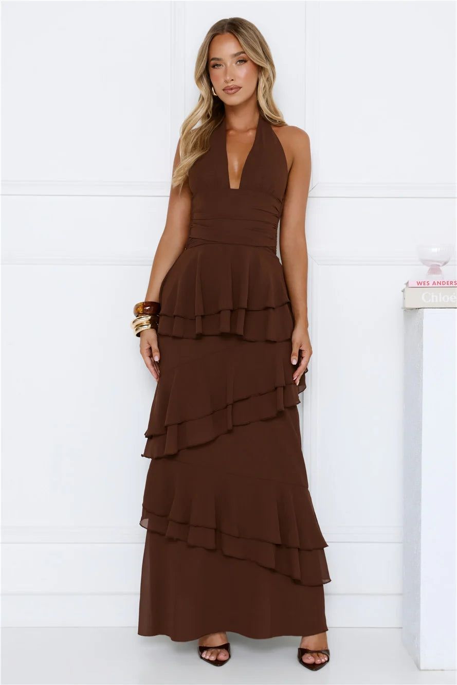 Power Glow Halter Maxi Dress Lilac
