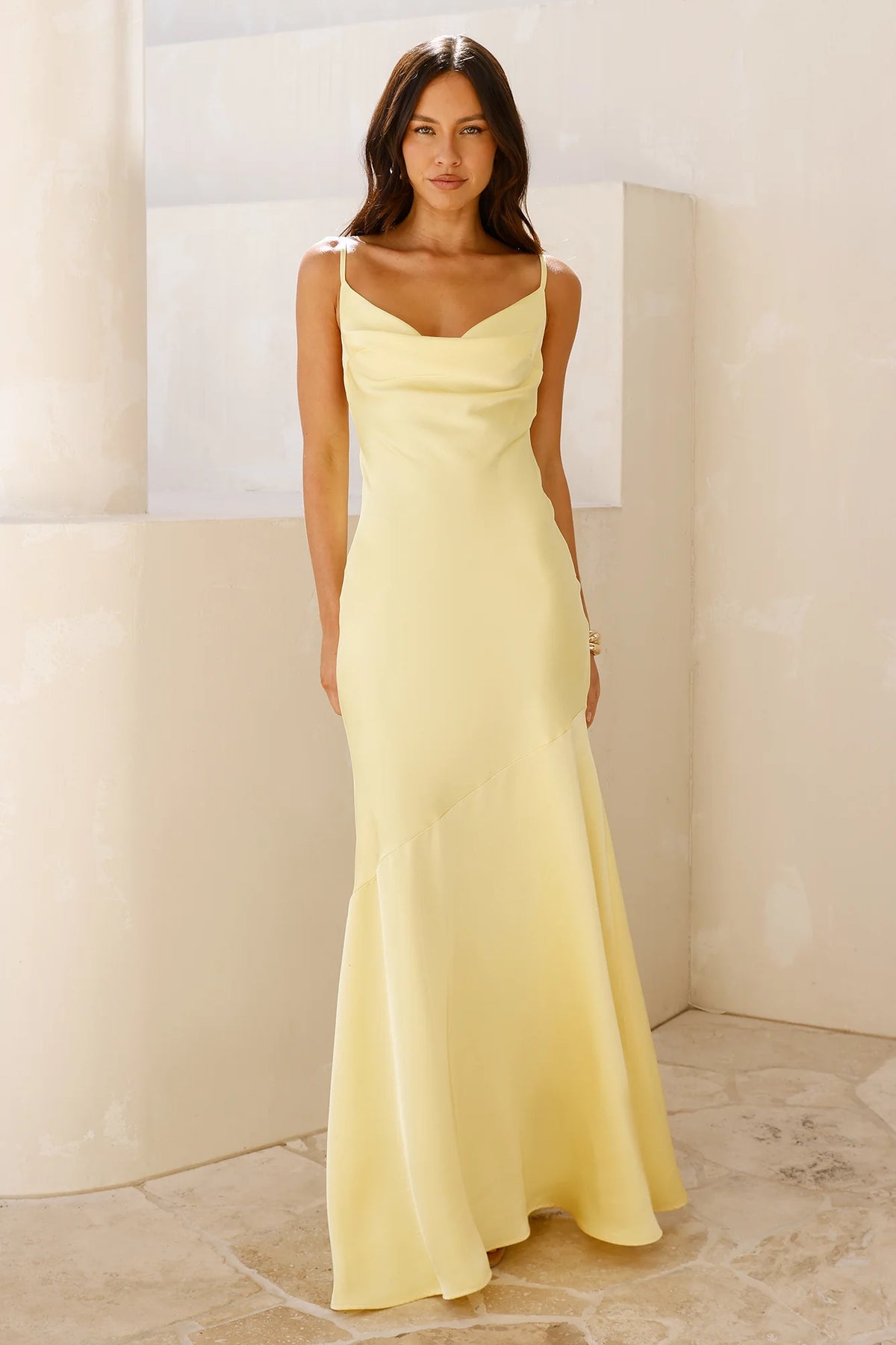 Brilliant Belle Satin Maxi Dress Navy