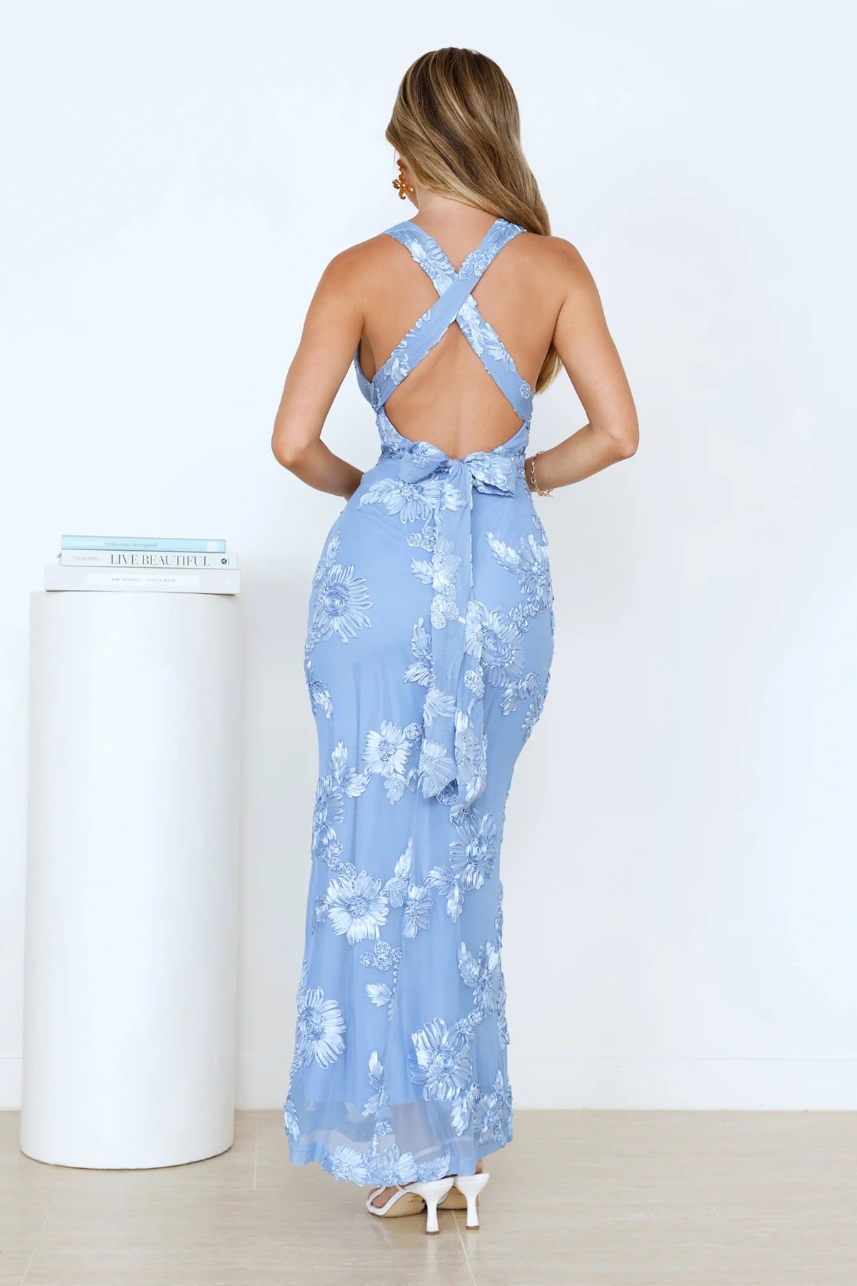 Lime Light Mesh Halter Maxi Dress Pink