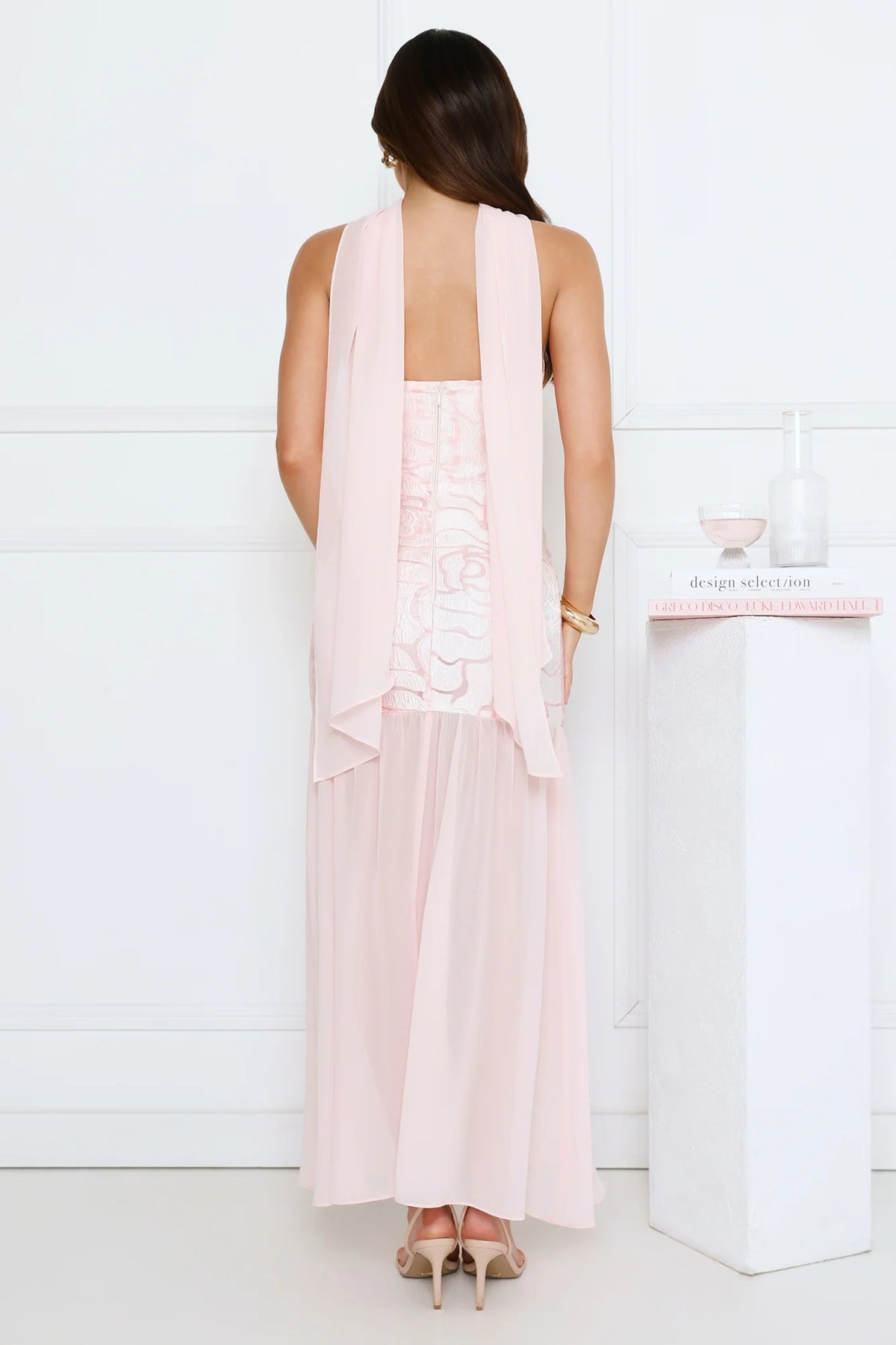 Sophisticated Night Strapless Maxi Dress Pink