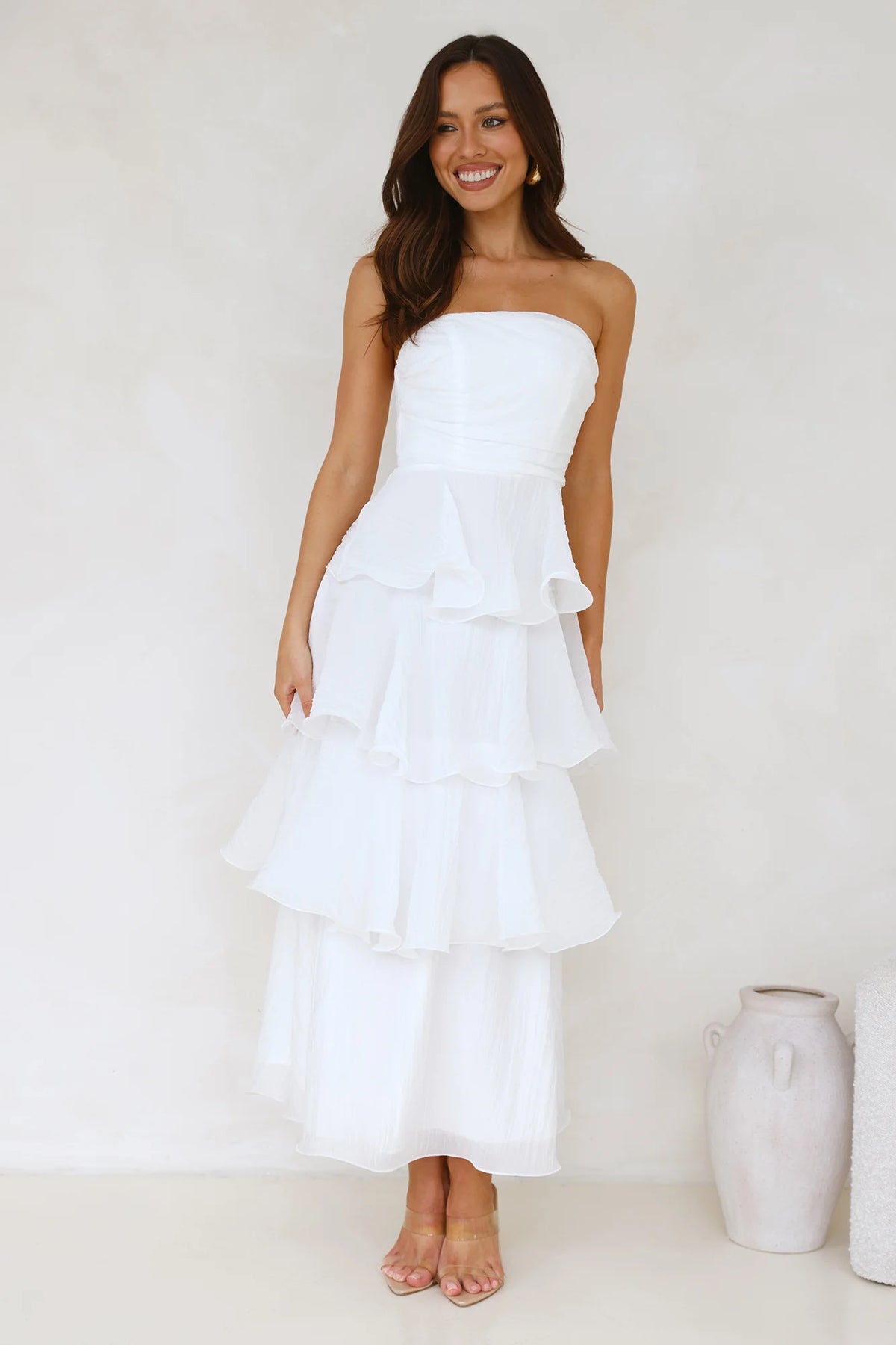 Wedding Adventure Strapless Maxi Dress Yellow