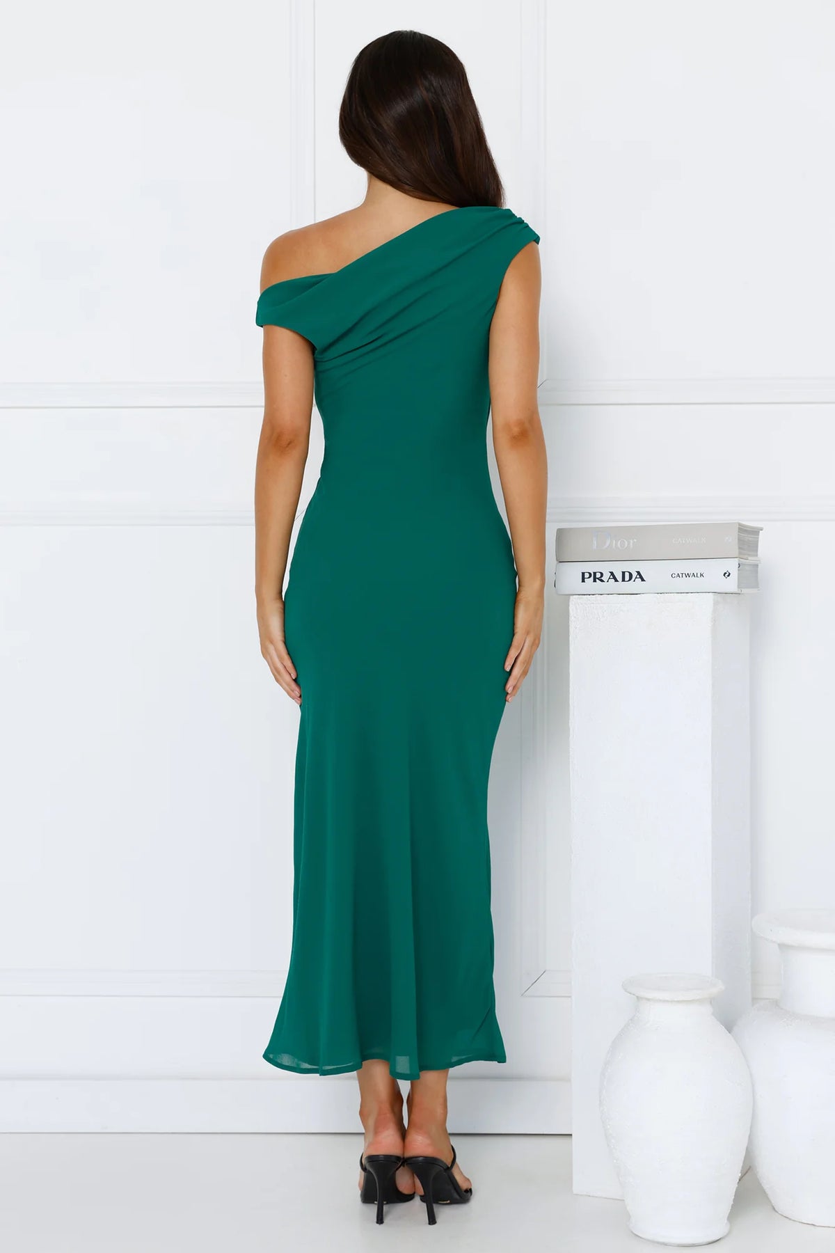 Xenia Off Shoulder Midi Dress Black