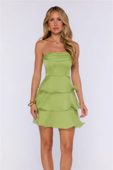 Delicate Dreams Strapless Mini Dress Green