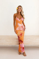 Sunset Sangria Mesh Maxi Dress Orange