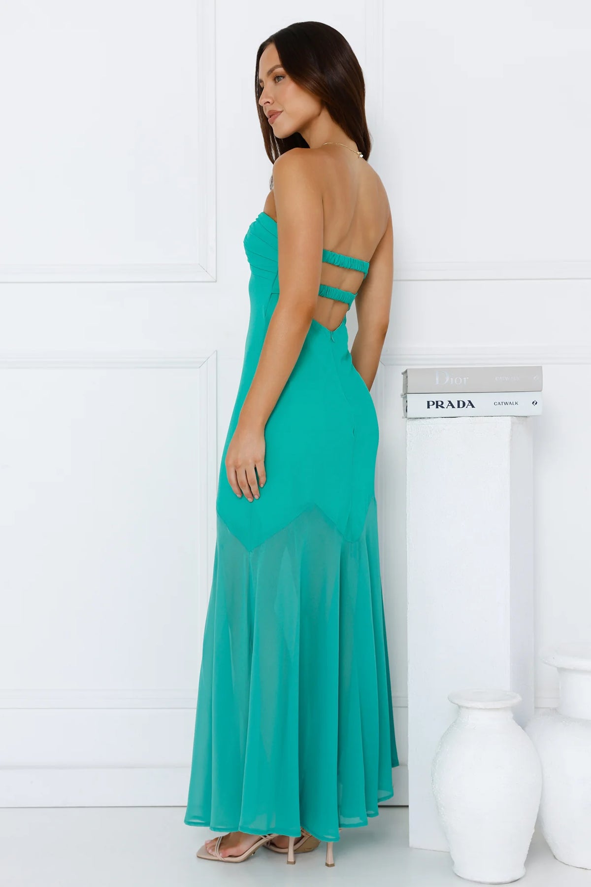 Luxe Leisure Strapless Maxi Dress Red