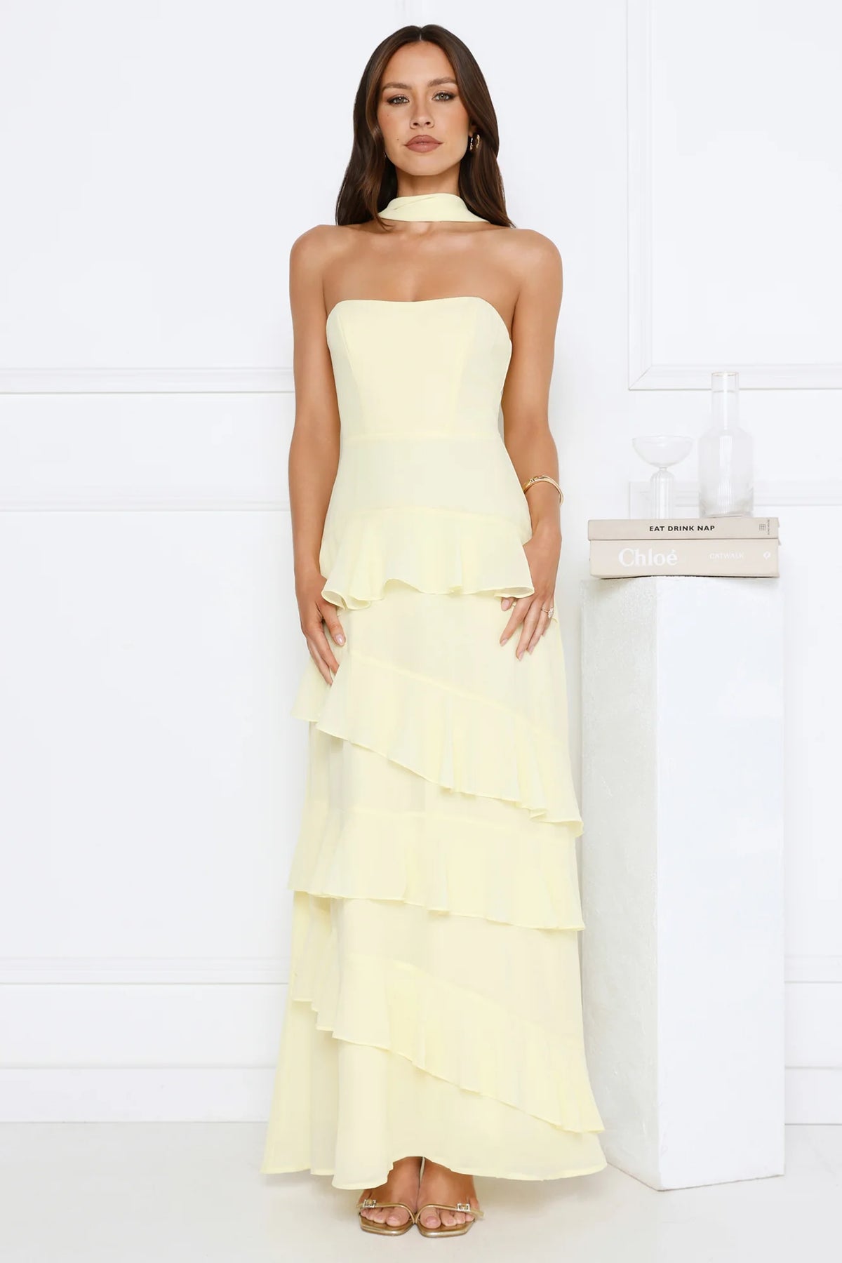 Sunset Reverie Strapless Maxi Dress Pink