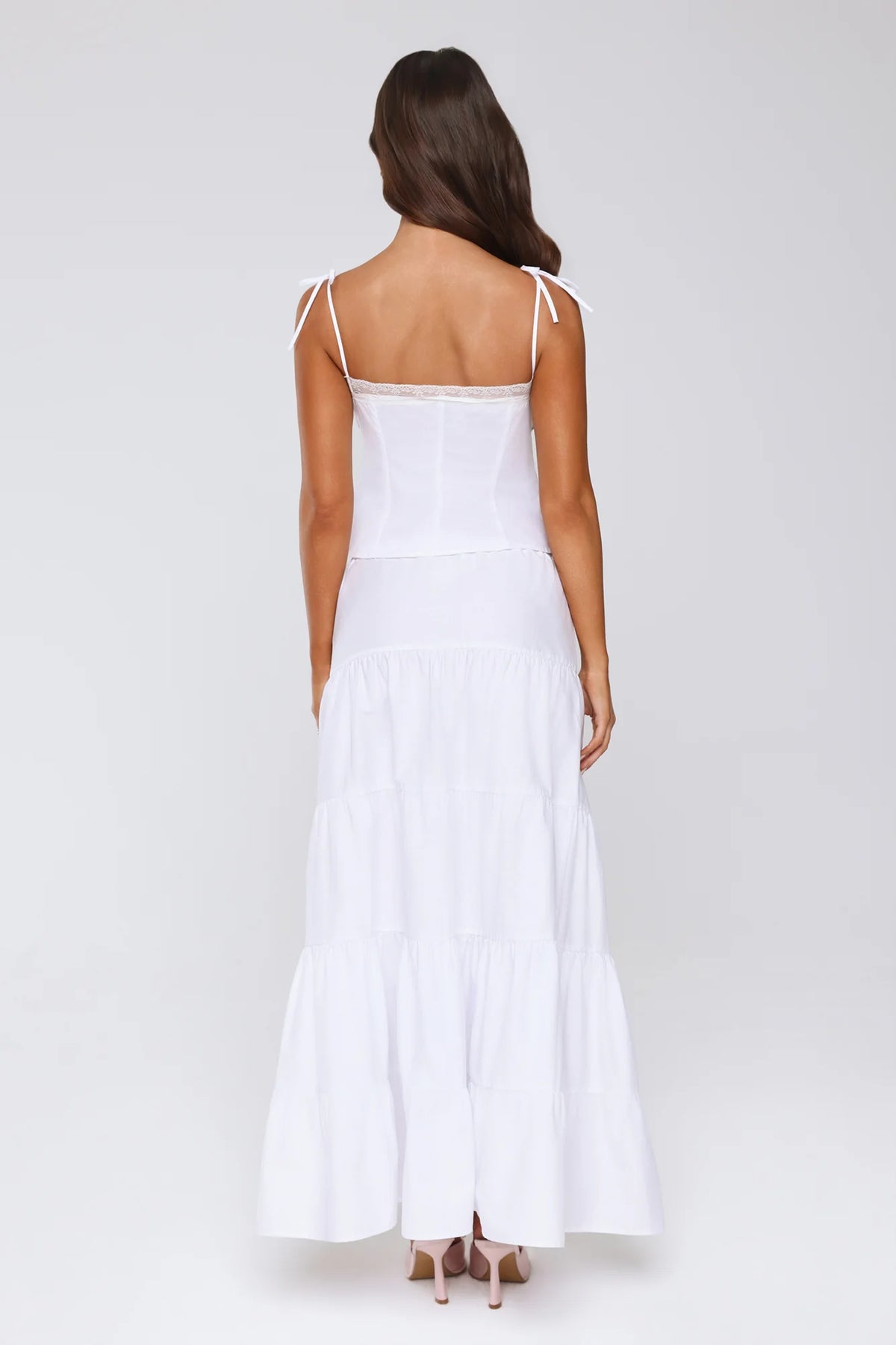 Surfside Glow Maxi Skirt White