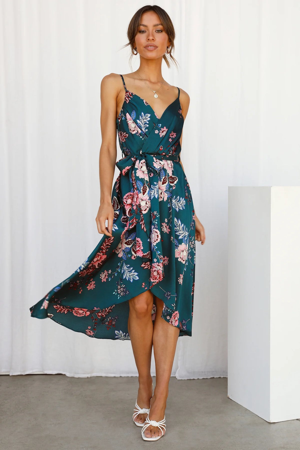 Falling In Style Midi Dress Navy