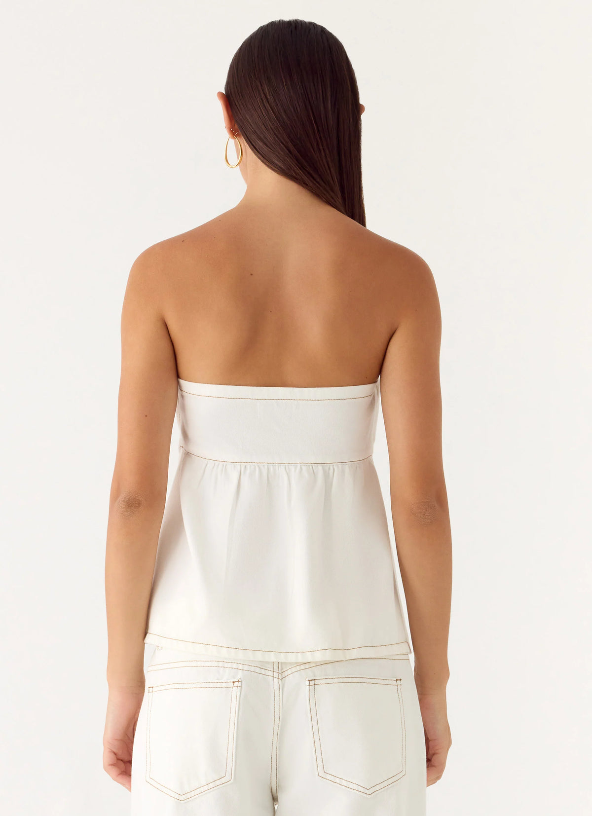 Nathan Denim Top - White
