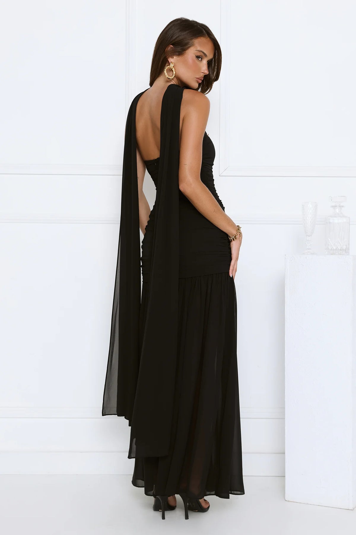 Soirée Glow Strapless Maxi Dress Pink