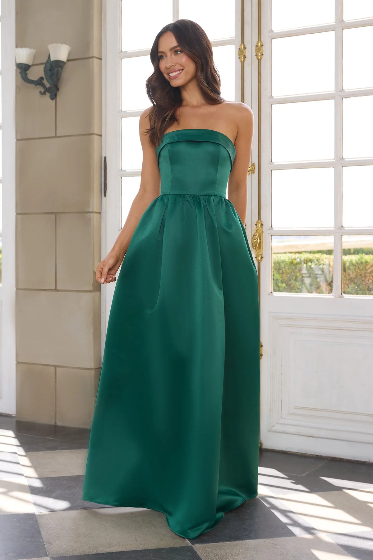 Elegance In Motion Strapless Maxi Dress Rose