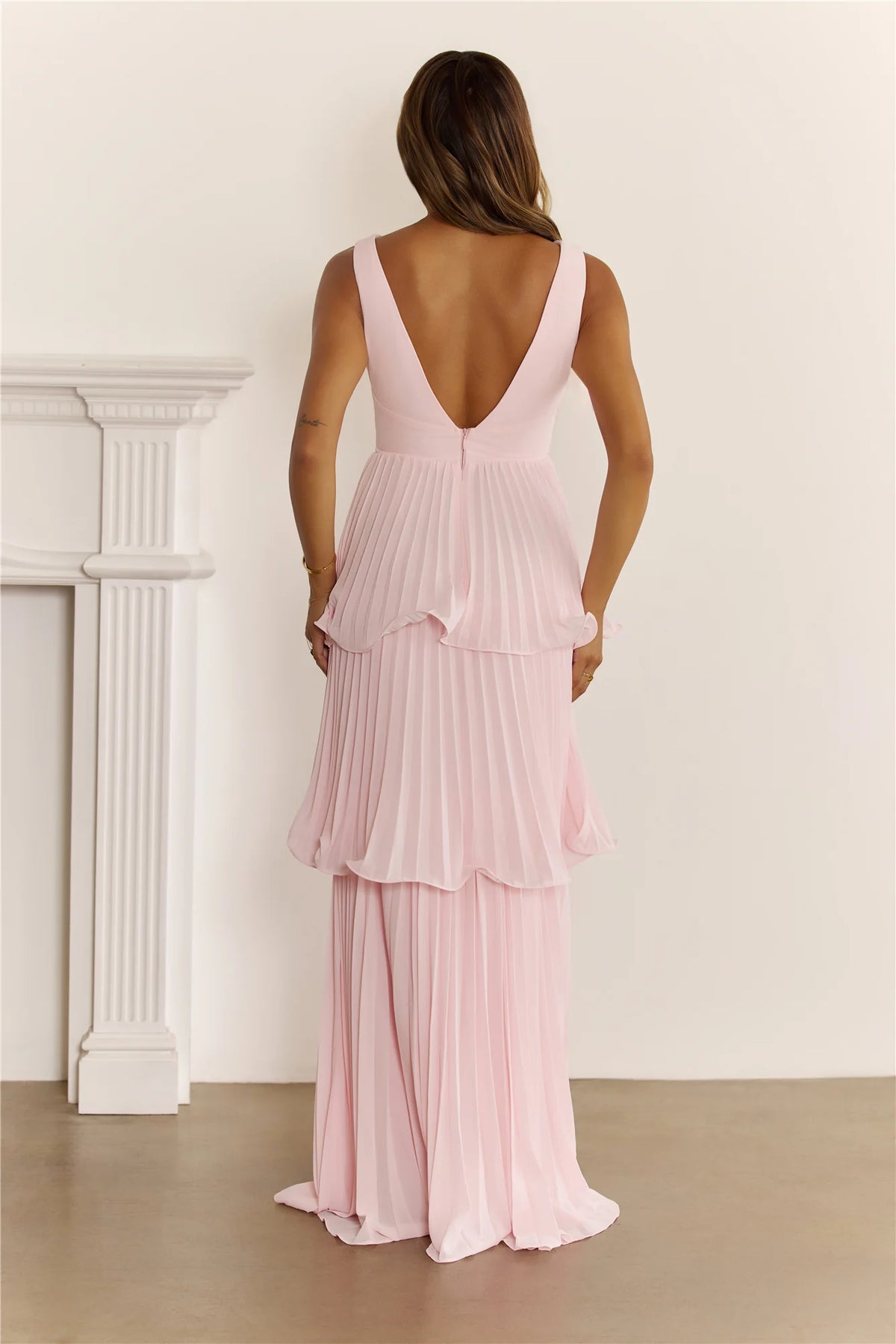 Sweet Romance Pleated Maxi Dress Sage