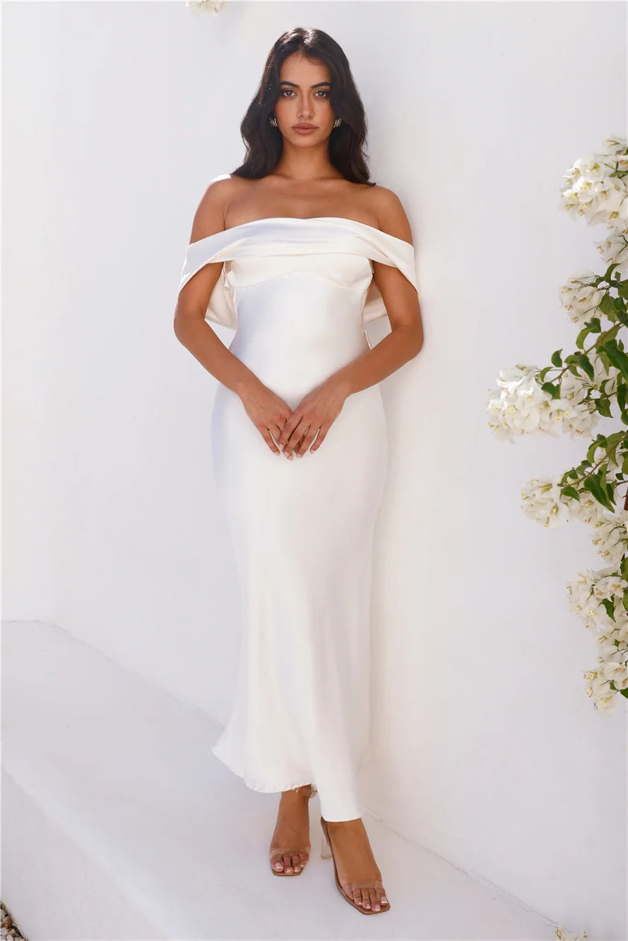 Precious Pearl Satin Maxi Dress Pink