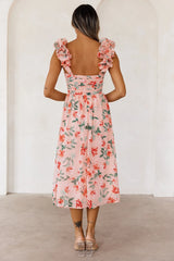 Enchanted Eden Midi Dress Pink