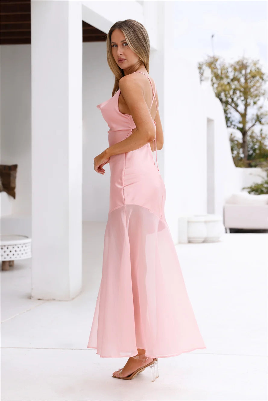 Mirabel Satin Maxi Dress Black