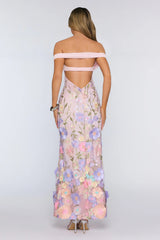 Floating In Style Off Shoulder Maxi Dress Floral