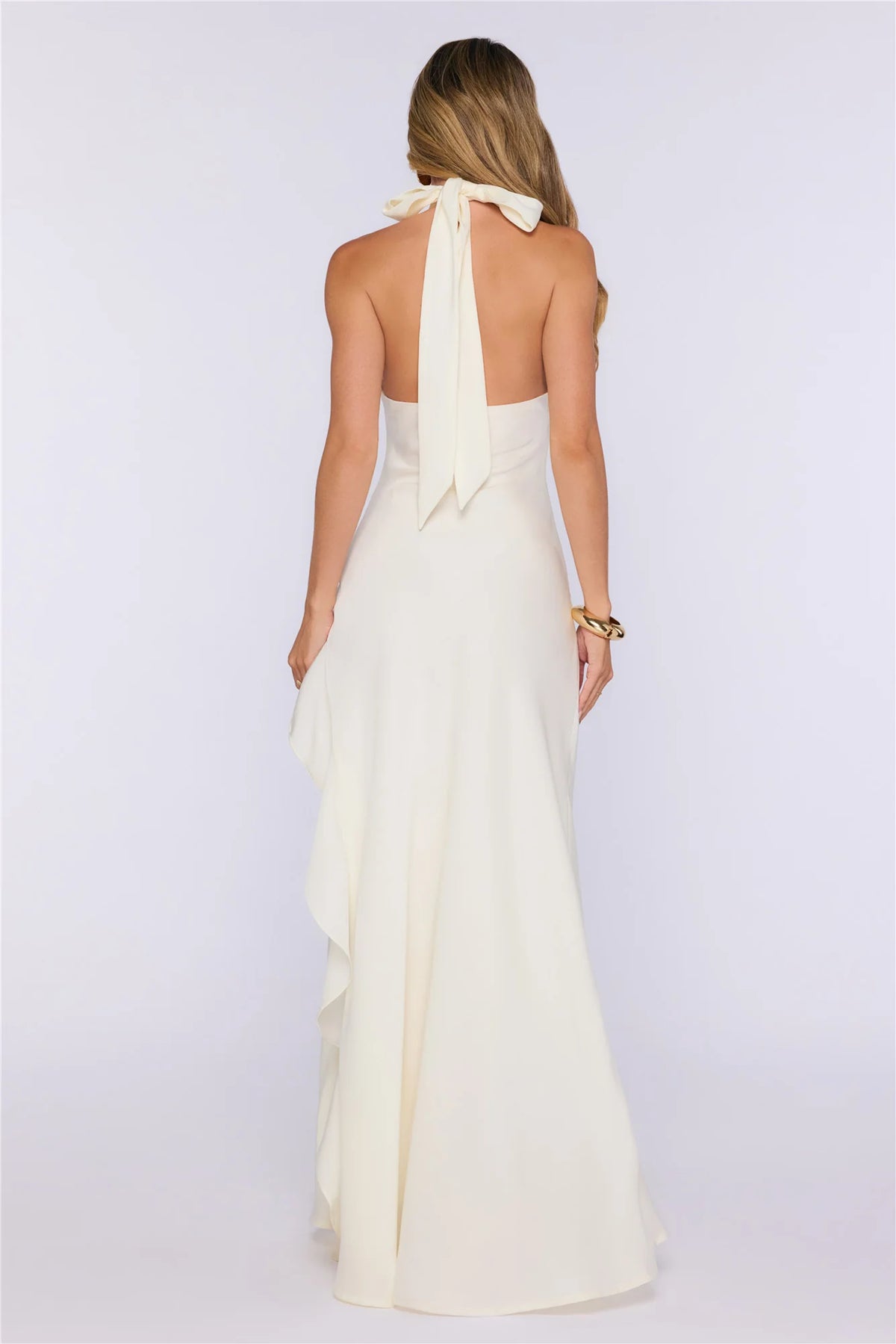 Dreamlight Halter Satin Maxi Dress Ivory