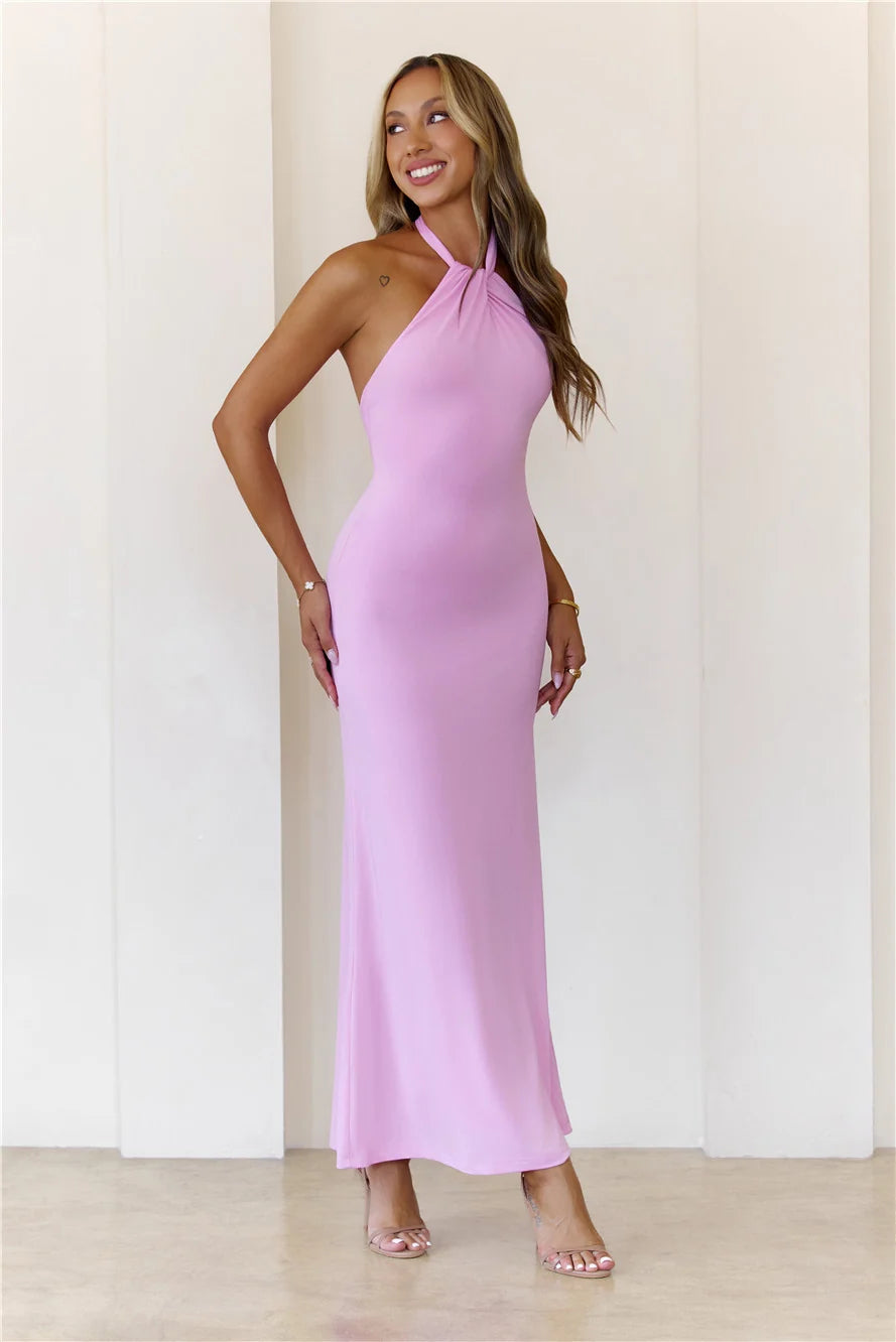 Sparkalina Halter Maxi Dress Blue