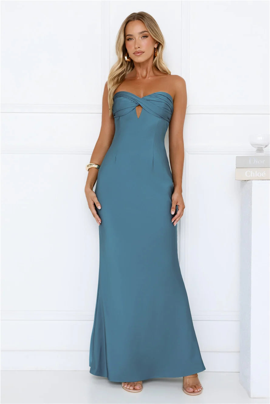 Silken Aurora Strapless Maxi Dress Lilac