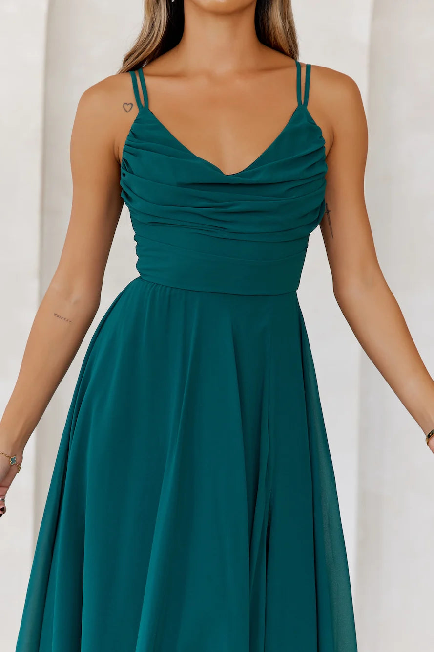 Frosted Bloom Maxi Dress Blue